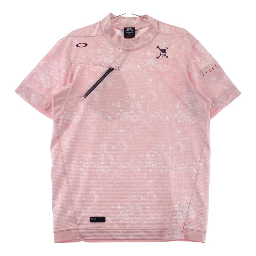 OAKLEY オークリー 半袖モックネックTシャツ ピンク系 L ゴルフウェア