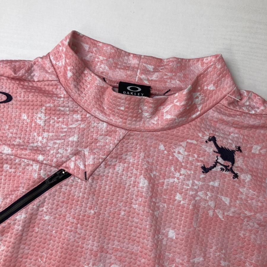 OAKLEY オークリー 半袖モックネックTシャツ ピンク系 L ゴルフウェア