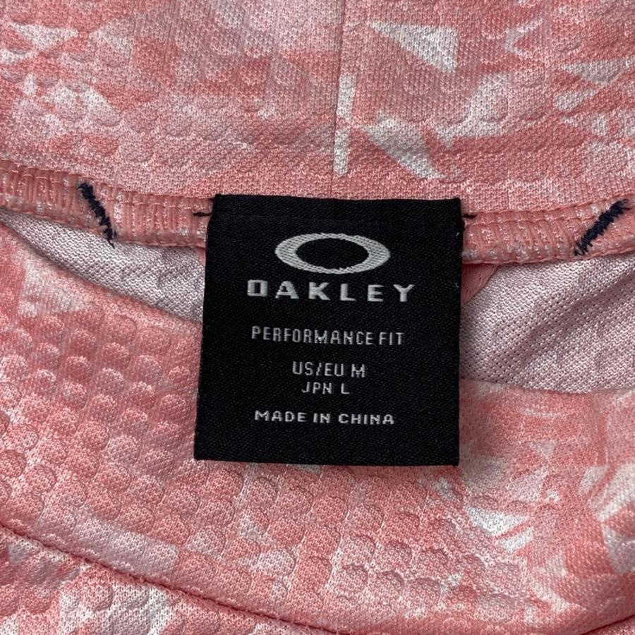 OAKLEY オークリー 半袖モックネックTシャツ ピンク系 L ゴルフウェア