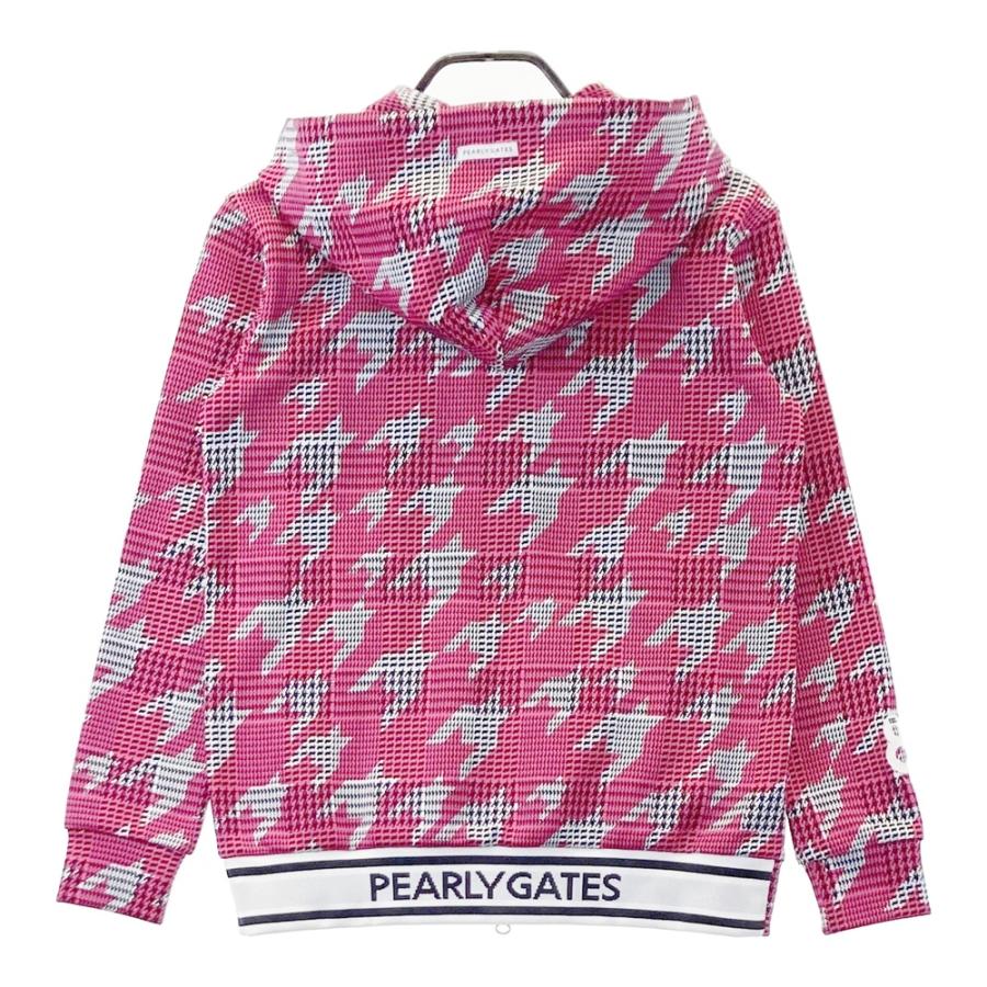 サイズ：0 PEARLY GATES パーリーゲイツ 055-2262902 ジップパーカー 千鳥柄 ピンク系 [240101535064] ゴルフウェア レディース ストスト 新品】PEARLY GATES パーリーゲイツ 055-2262902 ジップパーカー 千鳥