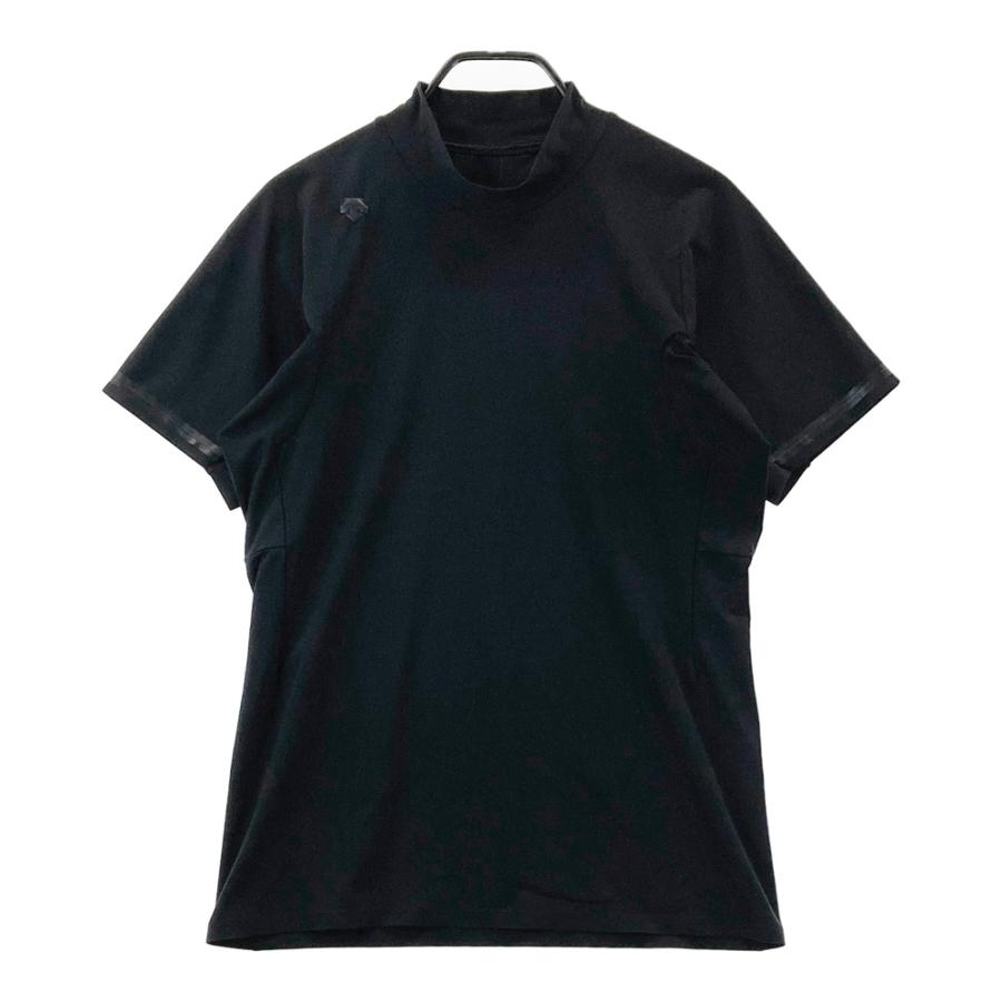デサント　DESCENTE GOLF モックネック　シャツ　ブラック　 O DESCENTE GOLF デサントゴルフ 半袖モックネックTシャツ ブラック系 M
