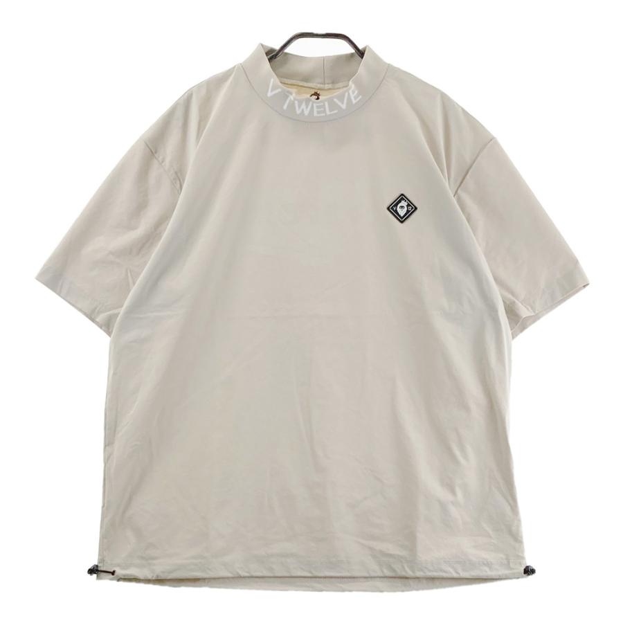 V12 メンズ モックネック Lサイズ ベージュ V12 ヴィトゥエルヴ 2025年モデル モックネック 半袖Tシャツ ベージュ
