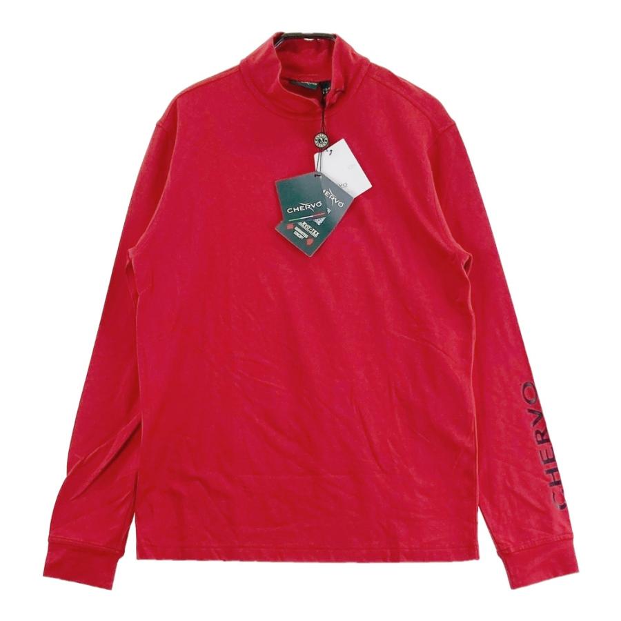 新品】CHERVO シェルボ 裏起毛 ハイネック 長袖Tシャツ レッド系 46