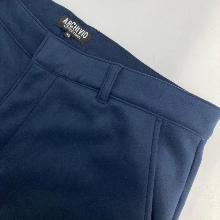 新品】ARCHIVIO アルチビオ 裏フリース 起毛パンツ ネイビー系 50