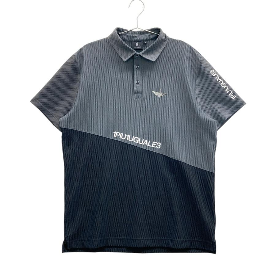 1PIU1UGUALE3 GOLF 半袖ポロシャツ 刺繍 グレー系 6 ゴルフウェア
