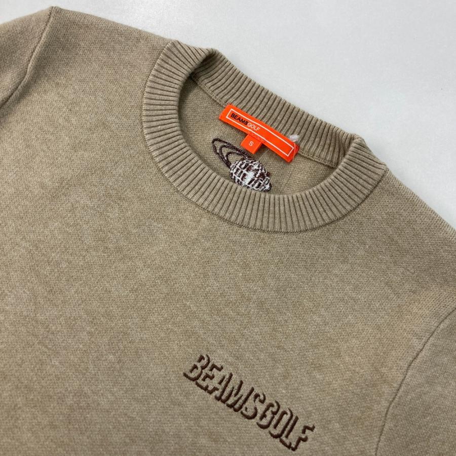 【新品】BEAMS GOLF ビームスゴルフ 2023年モデル ニットセーター  ベージュ系 S ゴルフウェア メンズの画像