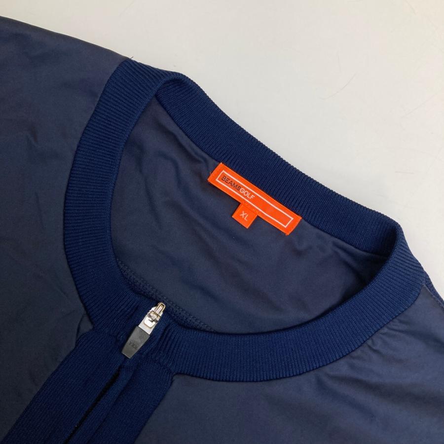 BEAMS GOLF ビームスゴルフ ニット切替 ジップジャケット ネイビー系