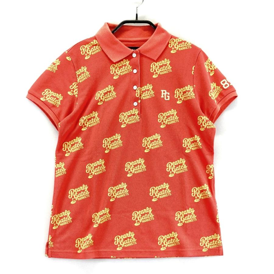 PEARLY GATES 赤 ポロシャツ PEARLY GATES パーリーゲイツ 半袖ポロシャツ 総柄 レッド系 1 ゴルフ