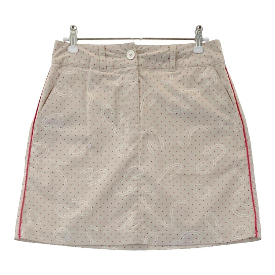 AND PER SE アンパスィ バックロゴ ストレッチスカート ドット柄