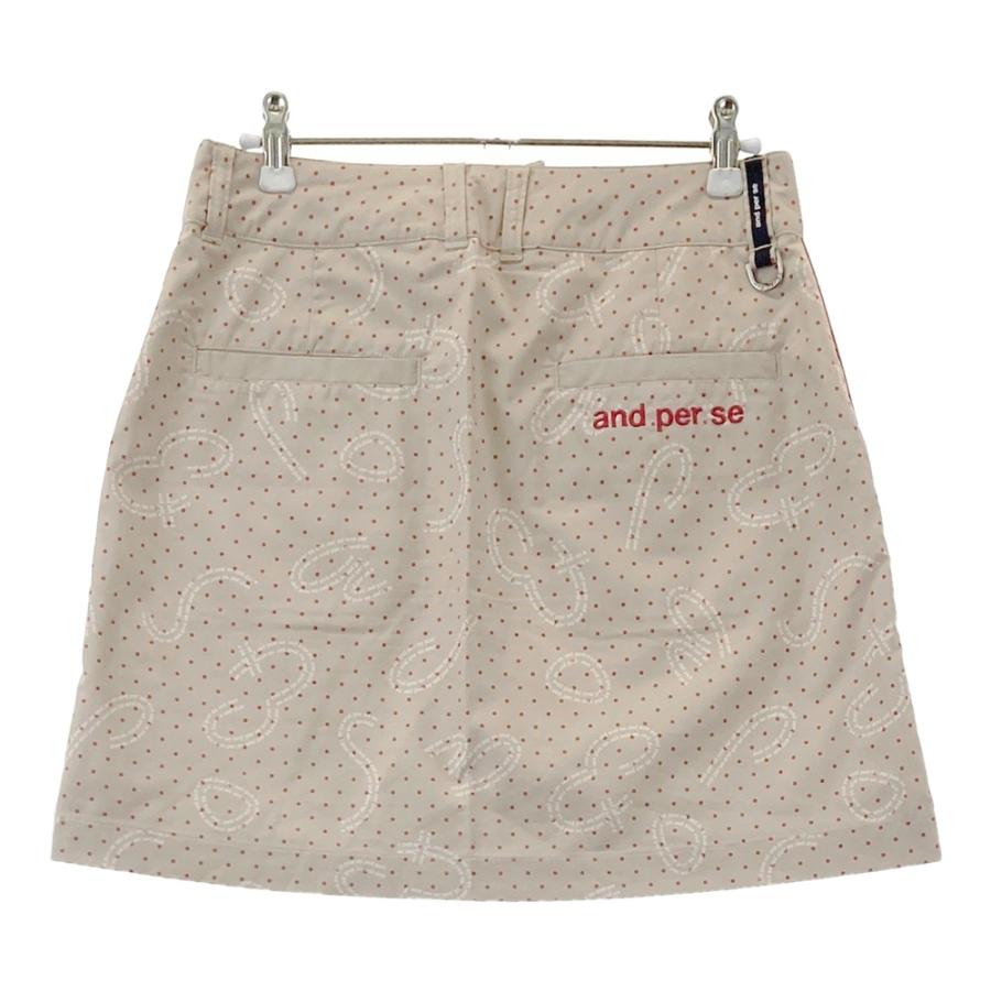 AND PER SE アンパスィ バックロゴ ストレッチスカート ドット柄