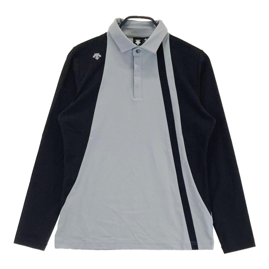 DESCENTE デサント　ゴルフ メンズ　ポロシャツ M 超美品 新品】DESCENTE GOLF デサントゴルフ 長袖ポロシャツ グレー系 M