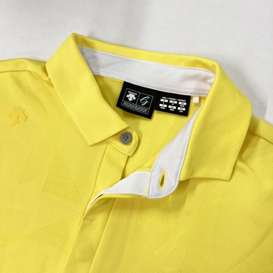 【美品】稀少！完売品！DESCENTE GOLF ポロシャツ イエロー Lサイズ DESCENTE GOLF デサントゴルフ 半袖ポロシャツ 総柄 イエロー系 L