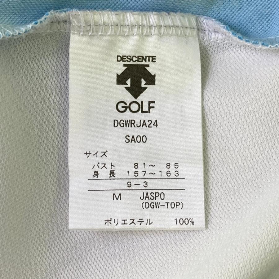 DESCENTE GOLF デサントゴルフ ノースリーブポロシャツ 総柄 ブルー系