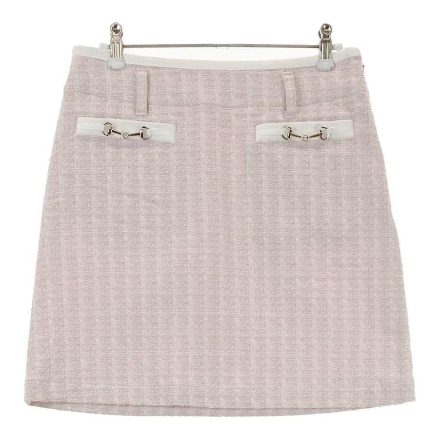 ブラック＆ホワイトゴルフスカート BLACK&WHITE ブラックアンドホワイト ストレッチスカート ピンク系 M