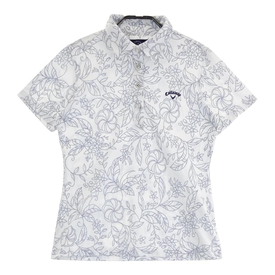 CALLAWAY キャロウェイ 半袖ポロシャツ 総柄 ホワイト系 M ゴルフ