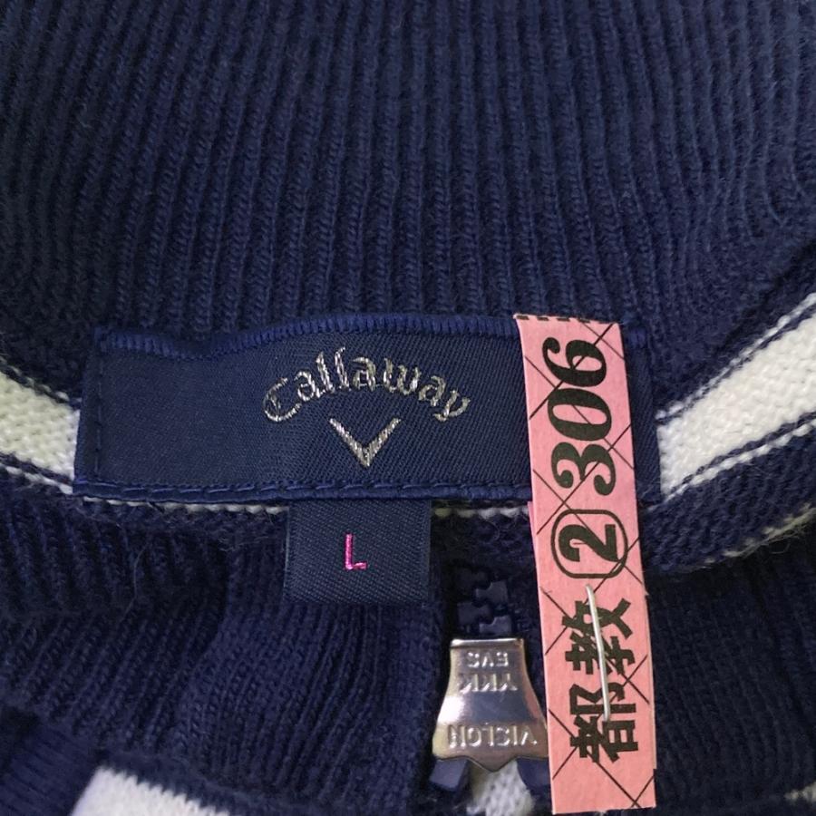 Callaway（キャロウェイ） ニットジャケット ボーダー ネイビー系 L