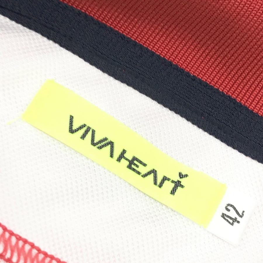 ♥️新品♥️ビバハート　ドット柄ポロシャツ&スカートセット　サイズ42　Lサイズ VIVA HEART（ビバハート） ロゴ入り 半袖ポロシャツ ドット柄 レッド系