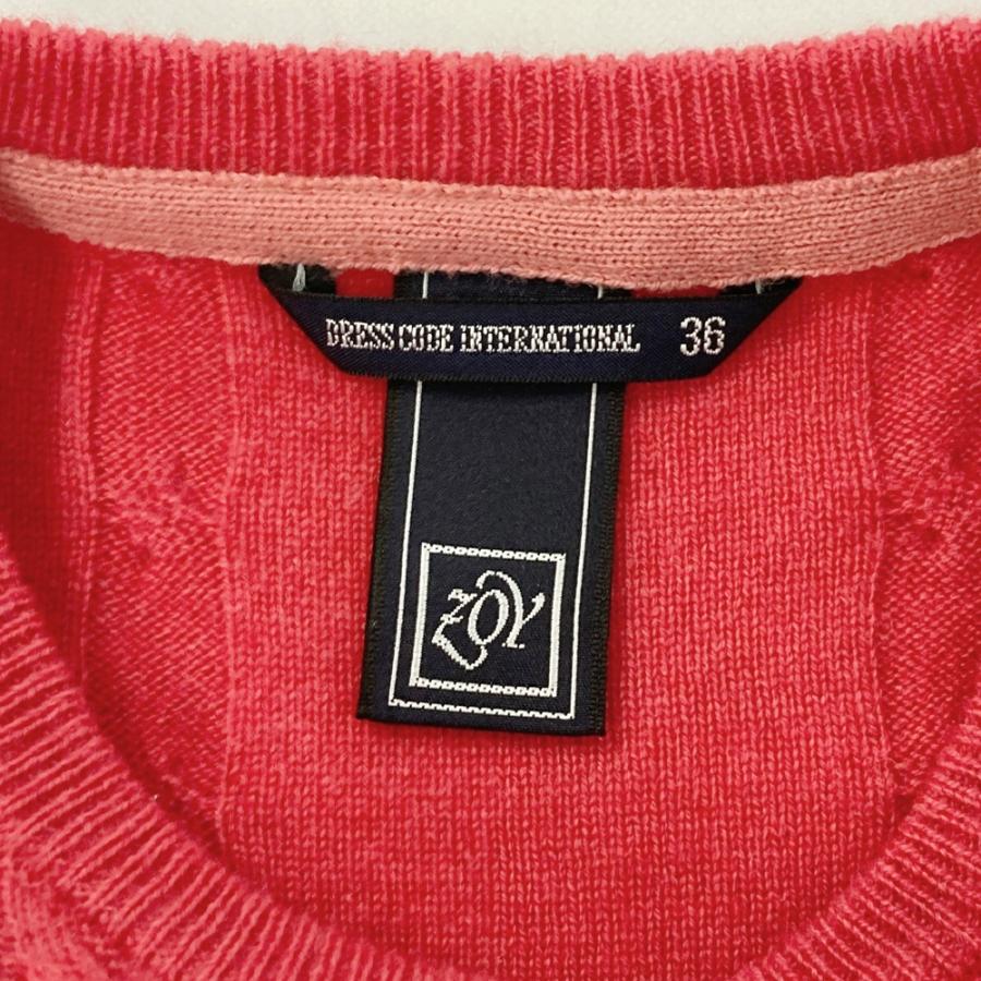 ZOY ゾーイ カシミヤ混 ニットセーター ボーダー柄 レッド系 36 ゴルフ