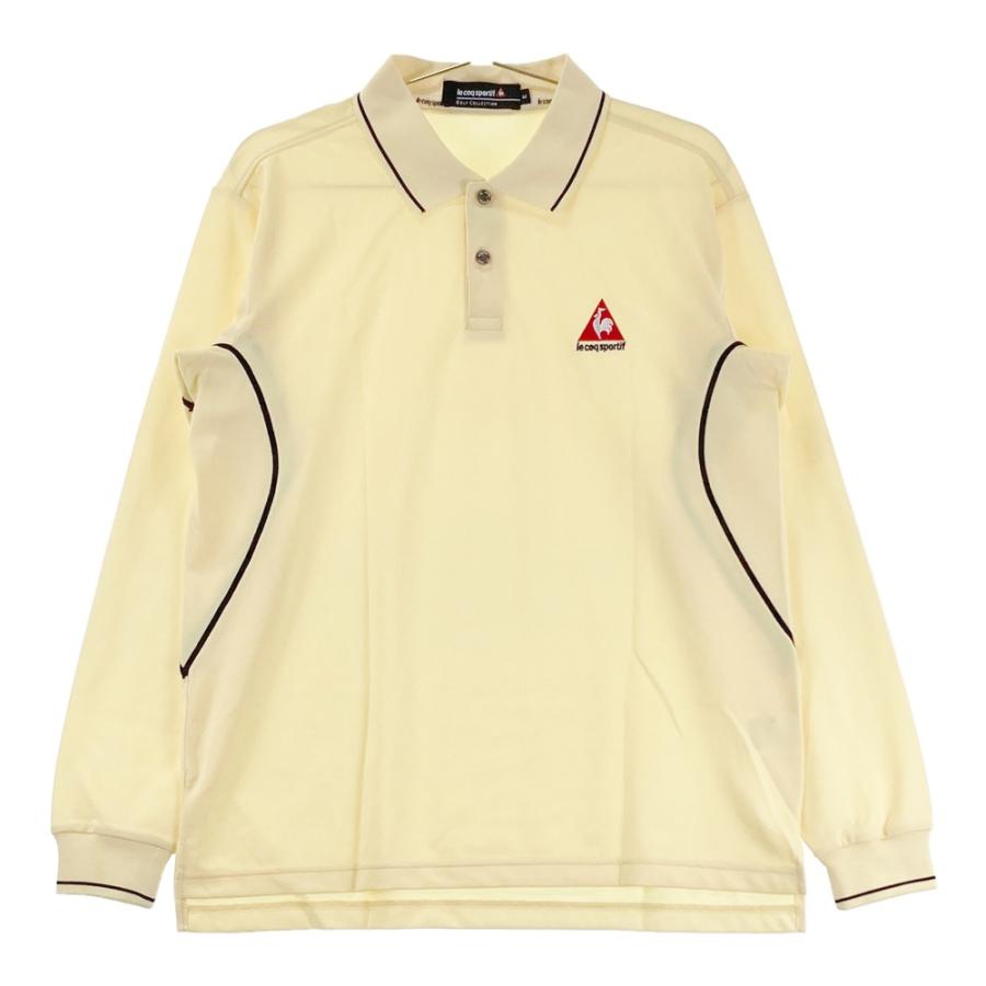 サイズ：L LE COQ GOLF ルコックゴルフ 2022年 長袖ポロシャツ ロゴ総柄 イエロー系 [240101565467] ゴルフウェア メンズ ストスト LE COQ GOLF ルコックゴルフ 長袖ポロシャツ イエロー系 M ゴルフ