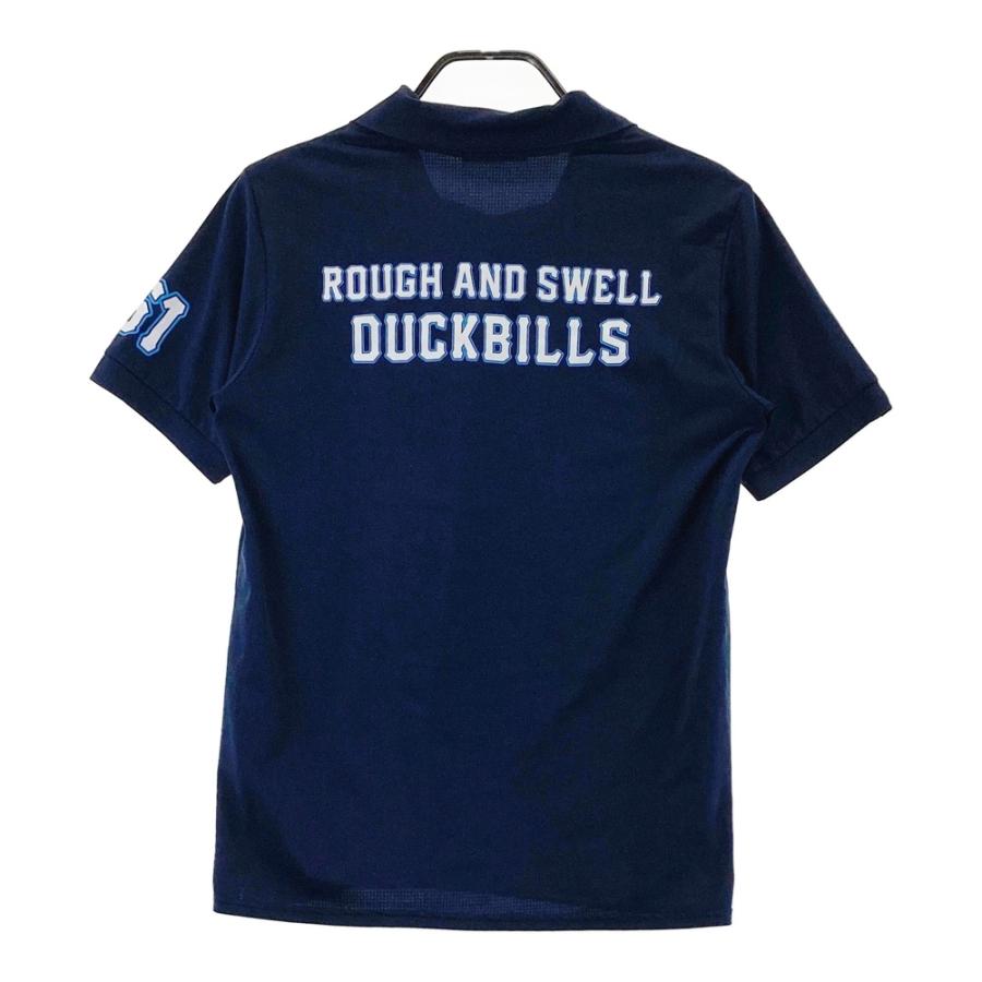 ラフ＆スウェル　ゴルフウェア　ネイビー　Ｍサイズ used 美品 ROUGH&SWELL ラフアンドスウェル 襟付 半袖Tシャツ ネイビー系 M