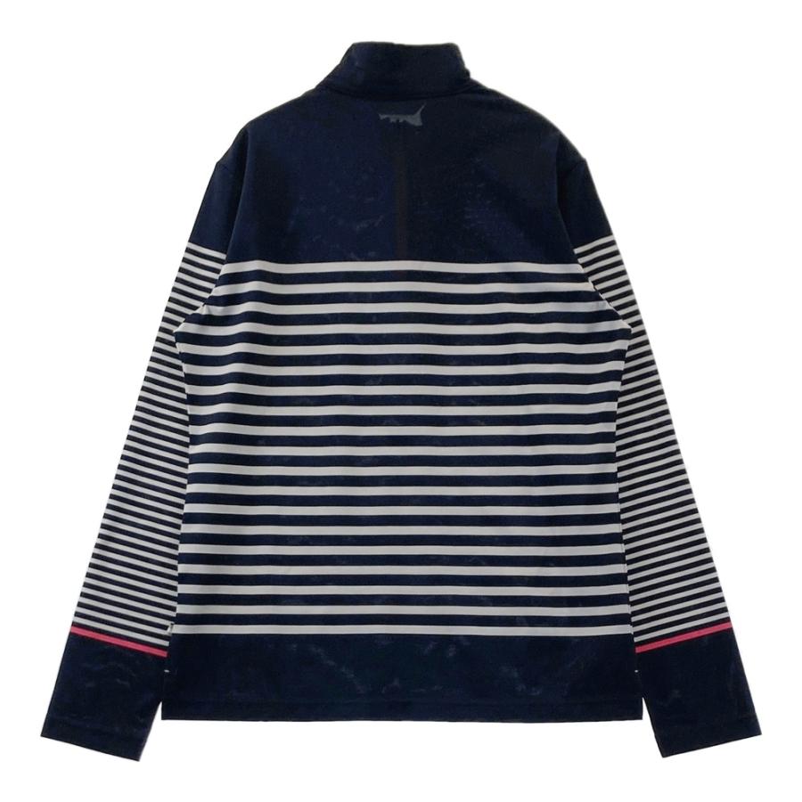 MUNSING WEAR マンシングウェア ハーフジップ 長袖Tシャツ ボーダー柄