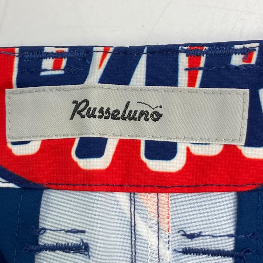 RUSSELUNO ラッセルノ ハーフパンツ 総柄 ネイビー系 5 ゴルフウェア