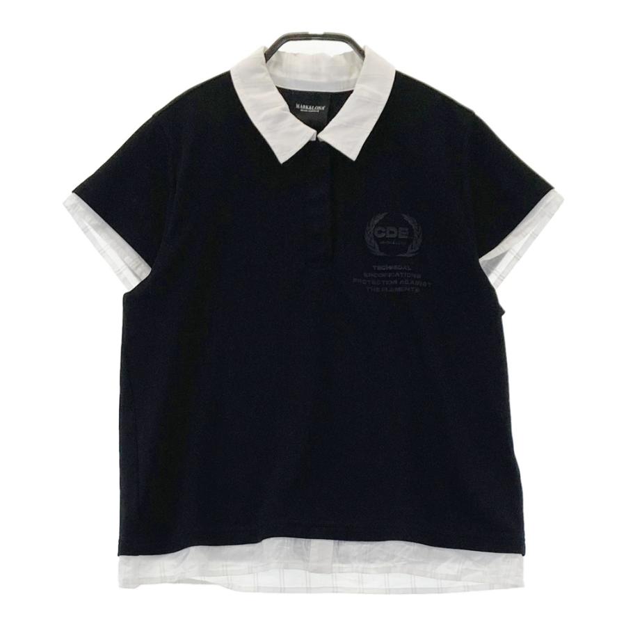 MARK & LONA ゴルフ用ポロシャツ 半袖 MARK&LONA（マークアンドロナ） 半袖ポロシャツ ネイビー×ライトブルー