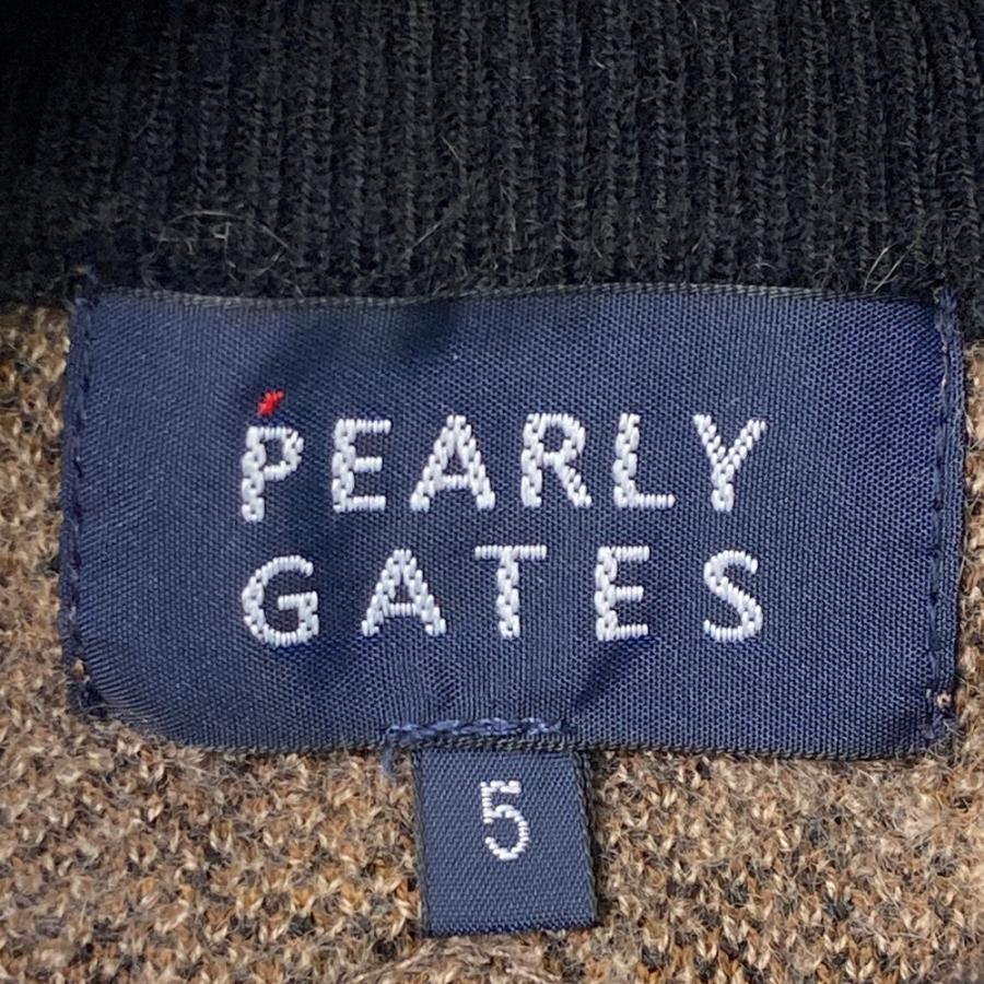 サイズ：5 PEARLY GATES パーリーゲイツ 2022年 カシミヤ混 ニット ジップジャケット ヒョウ柄 レオパード ベージュ系 [240101577528] ゴルフウェア メンズ ストスト PEARLY GATES（パーリーゲイツ） 2022年 カシミヤ混 ニット ジップ