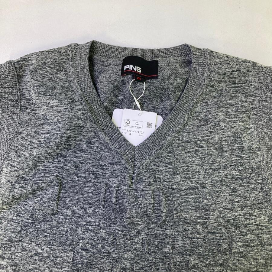新品】PING ピン 2024年 ニットベスト グレー系 M ゴルフウェア