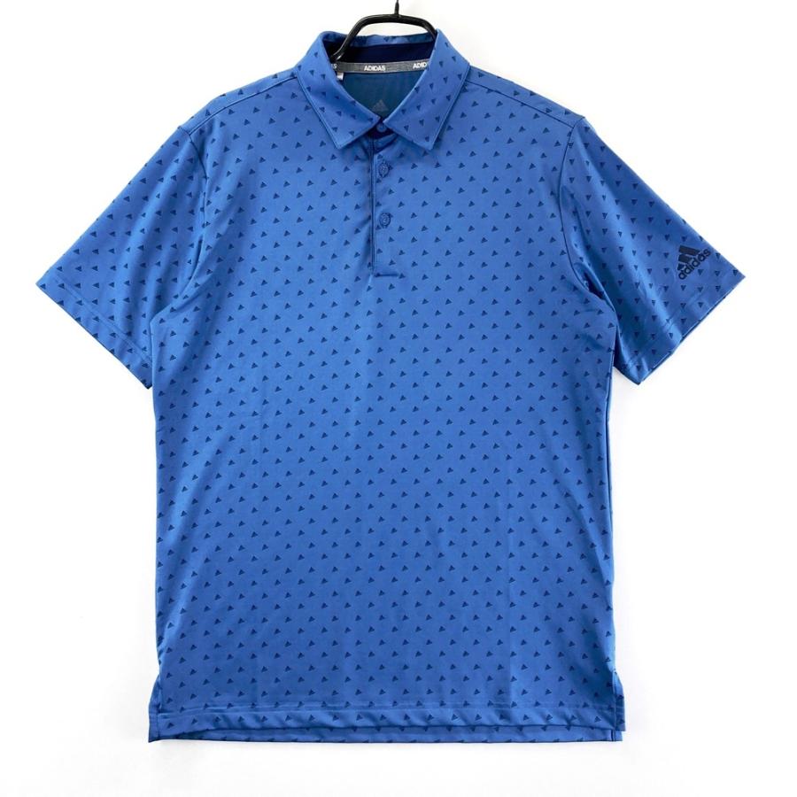 ADIDAS GOLF アディダスゴルフ FJ9827 半袖ポロシャツ ロゴ総柄 ブルー