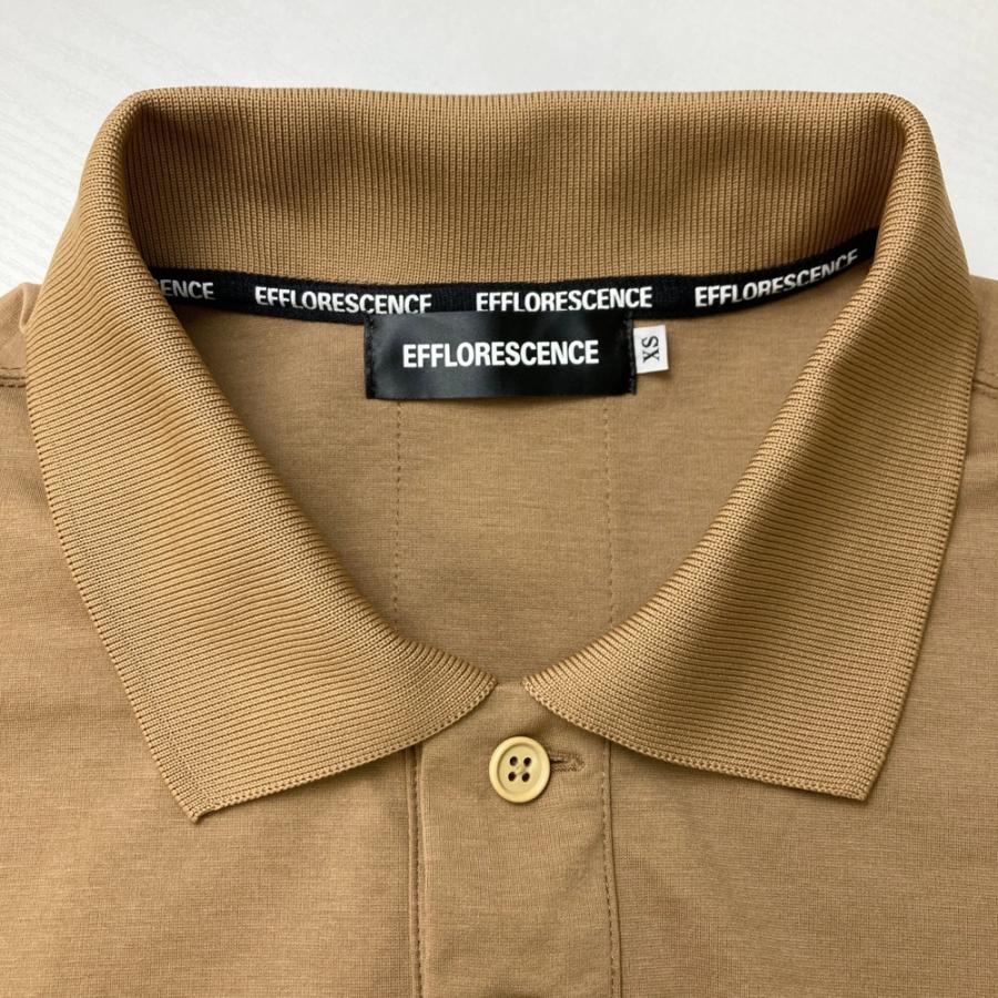 EFFLORESCENCE エフロエッセンス　ポロシャツ　Mサイズ EFFLORESCENCE エフロレッセンス ロゴ刺繍入り半袖ポロシャツ ブラウン