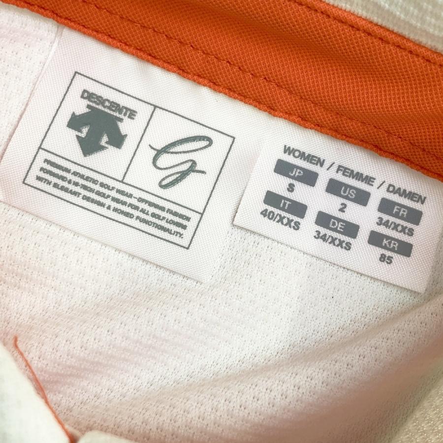 DESCENTE GOLF デサントゴルフ 半袖ポロシャツ ボーダー柄 ホワイト系