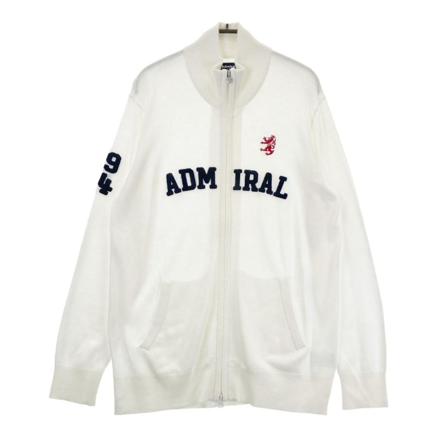 ADMIRAL アドミラル ウール混 ニット ジップジャケット ホワイト系 LL