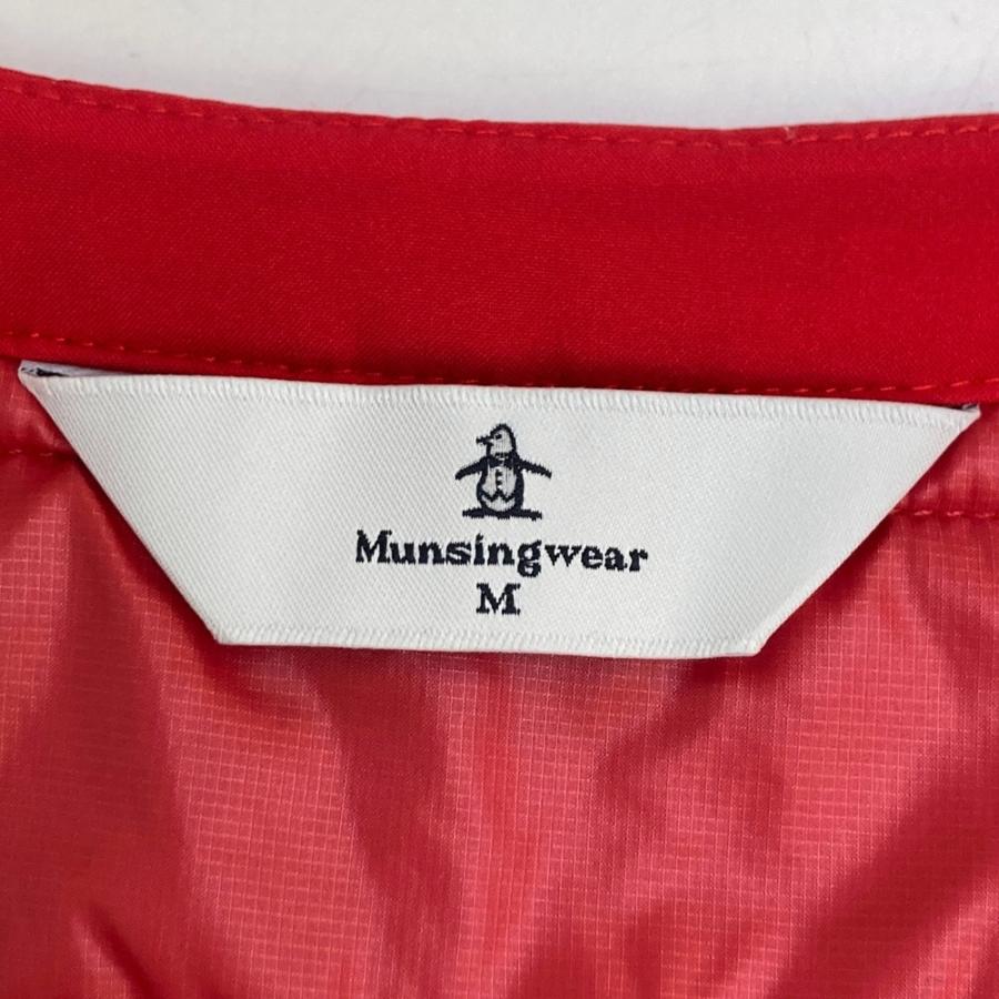 MUNSING WEAR マンシングウェア 中綿ベスト レッド M ゴルフ MUNSING WEAR マンシングウェア 刺繍入り 中綿ベスト レッド系 M