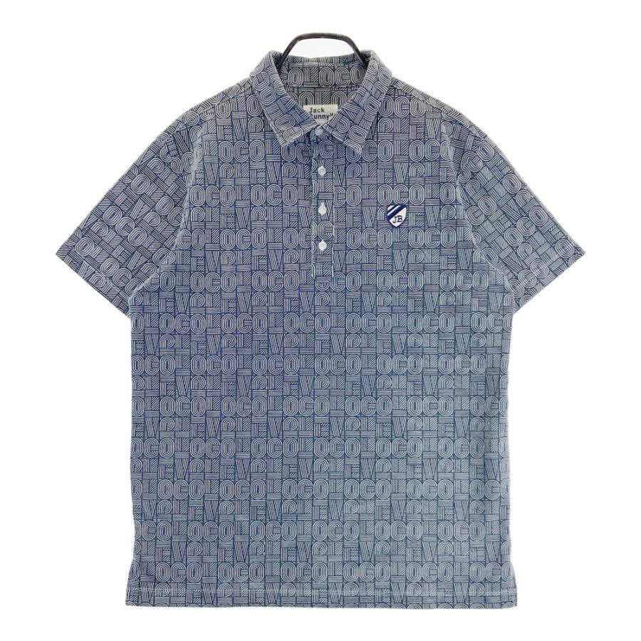 JACK BUNNY ジャックバニー 半袖ポロシャツ 総柄 ネイビー系 6 ゴルフ