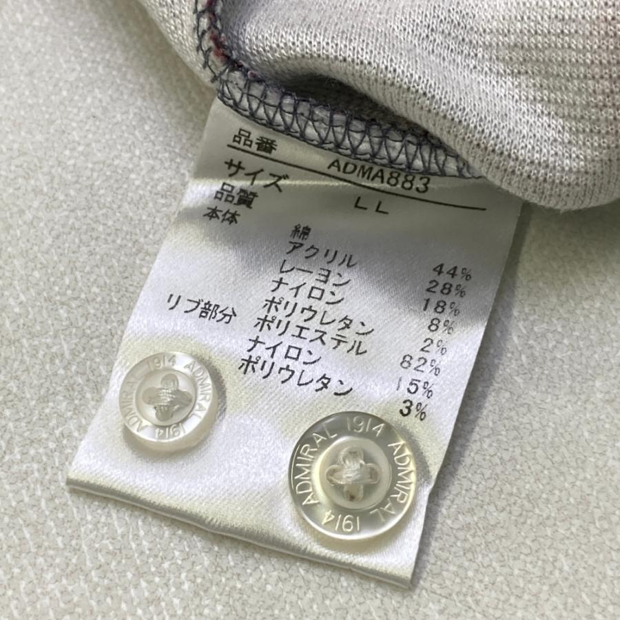 ADMIRAL アドミラル 長袖ポロシャツ チェック柄 ネイビー系 LL ゴルフ