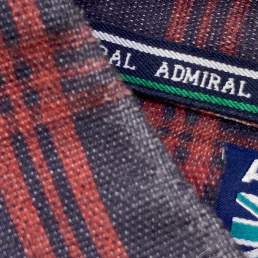 ADMIRAL アドミラル 長袖ポロシャツ チェック柄 ネイビー系 LL ゴルフ