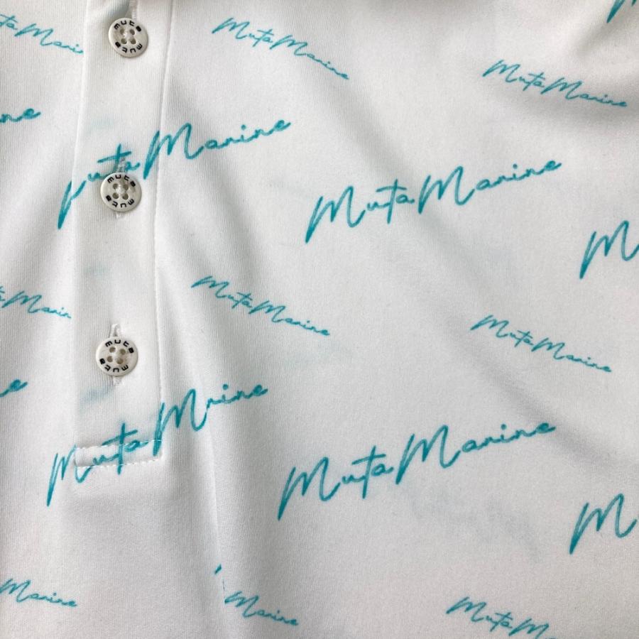 MUTA MARINE ムータマリン 半袖ポロシャツ ロゴ柄 ホワイト系 6 ゴルフ