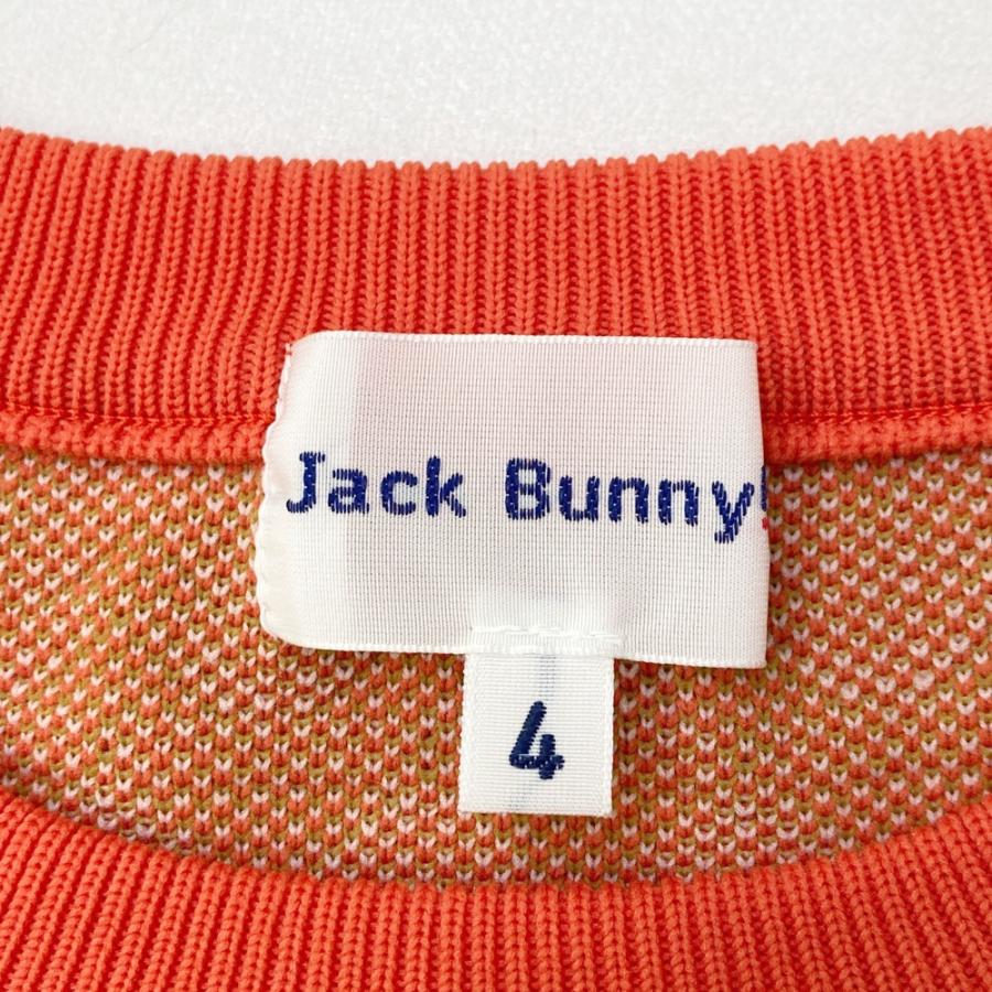 JACK BUNNY ジャックバニー ニットセーター 総柄 オレンジ系 4 ゴルフ
