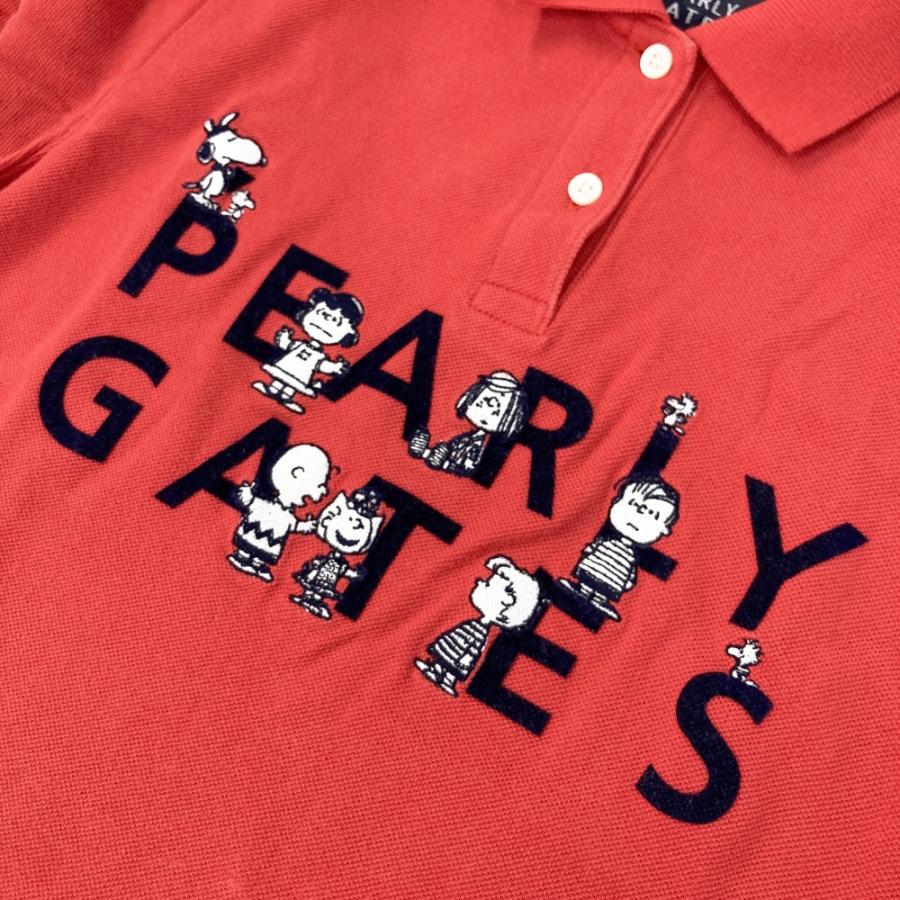 PEARLY GATES パーリーゲイツ 半袖ポロシャツ スヌーピー レッド系 0