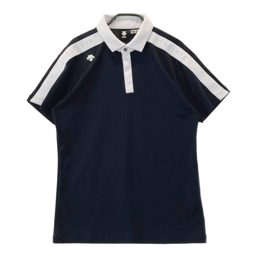 DESCENTE GOLF デサントゴルフ DGMQJA02 半袖ポロシャツ ブラック系 L