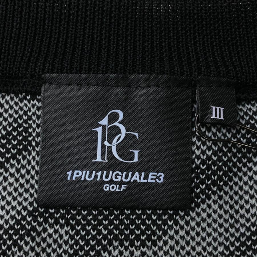 新品】1PIU1UGUALE3 GOLF GRK029 ニットベスト 千鳥 ブラック系 3