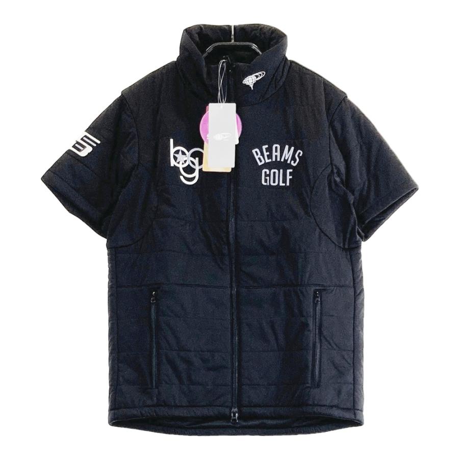 BEAMS GOLF ビームスゴルフ 中綿 ジャケット メンズM（黒） 新品】BEAMS GOLF ビームスゴルフ 半袖 中綿ジャケット 蓄熱 ブラック
