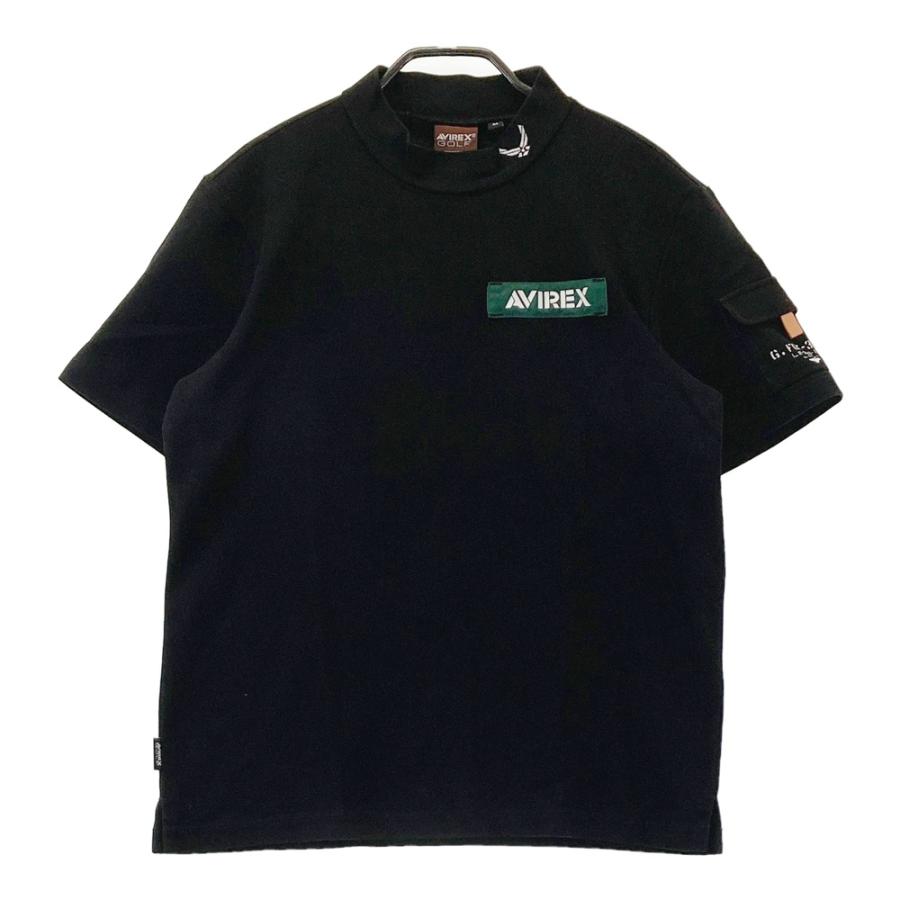 AVIREX　Tシャツ　ゴルフ AVIREX GOLF アヴィレックスゴルフ ハイネック半袖Tシャツ ブラック系