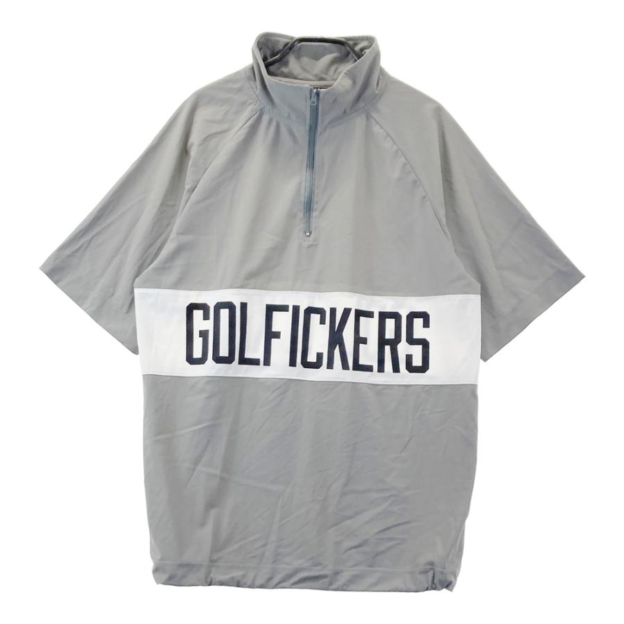 golfickers Tシャツ サイズL 未使用 Golfickers ゴルフィッカーズ 半袖ハーフジップTシャツ グレー系 L