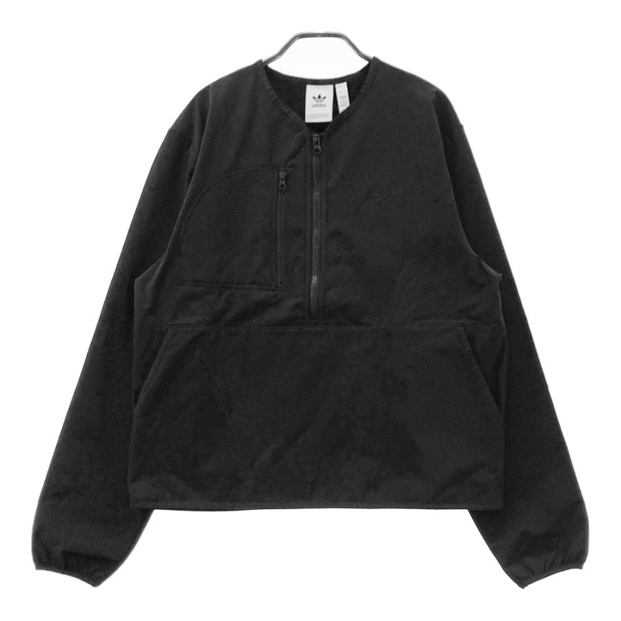 adidas アディダス GD3557 裏起毛 ハーフジップ ブルゾン ブラック系 M