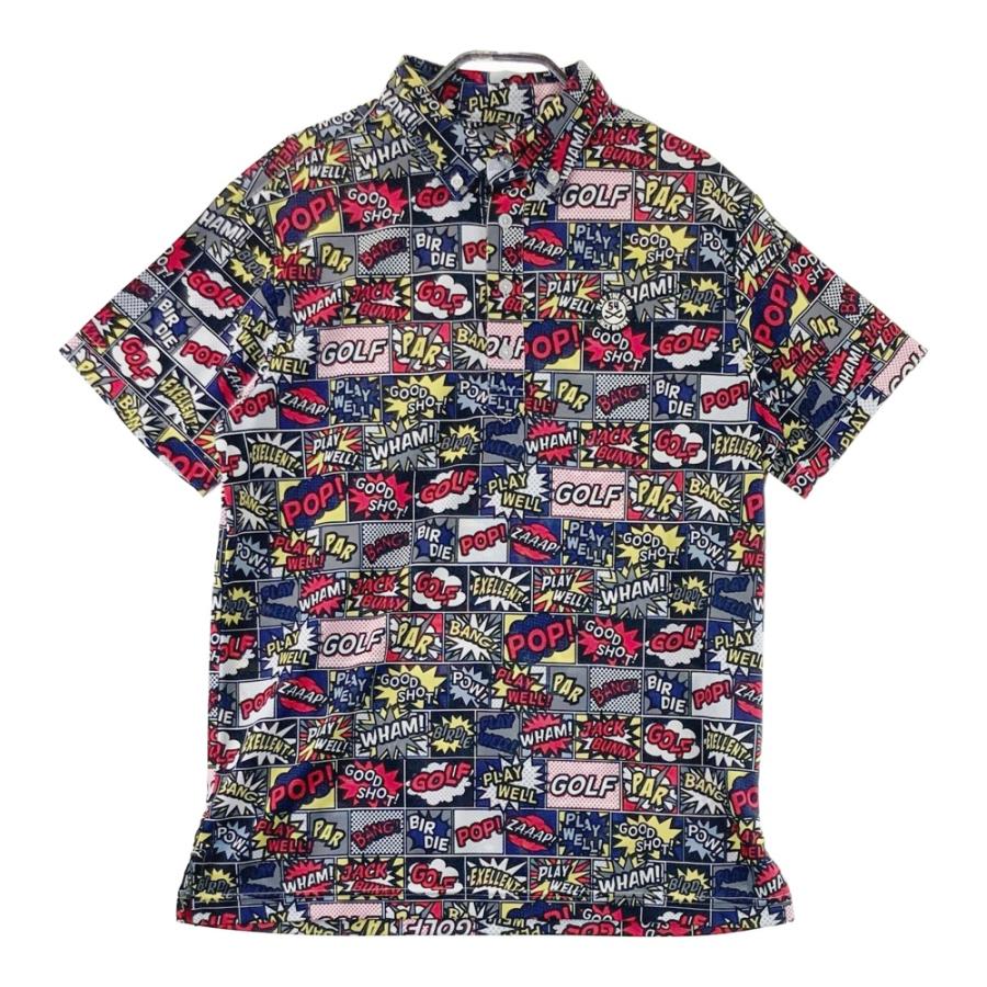 JACK BUNNY ジャックバニー 半袖ポロシャツ ボタンダウン コミック 総