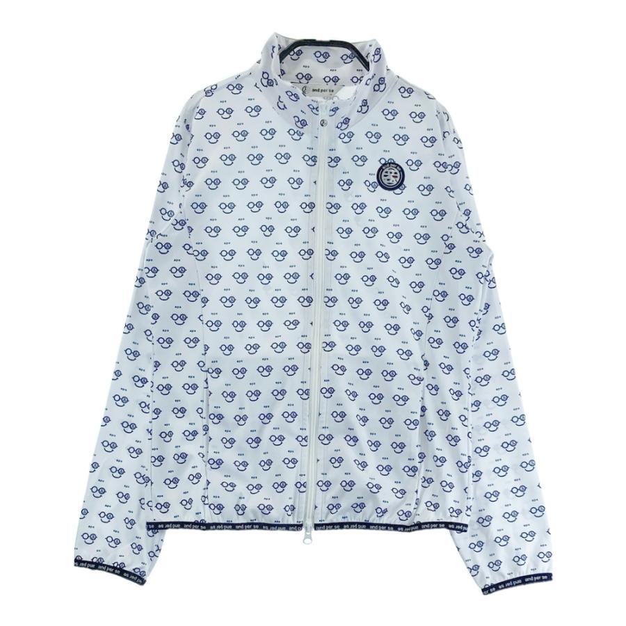 AND PER SE アンパスィ ジップジャケット 総柄 ホワイト系 M ゴルフ