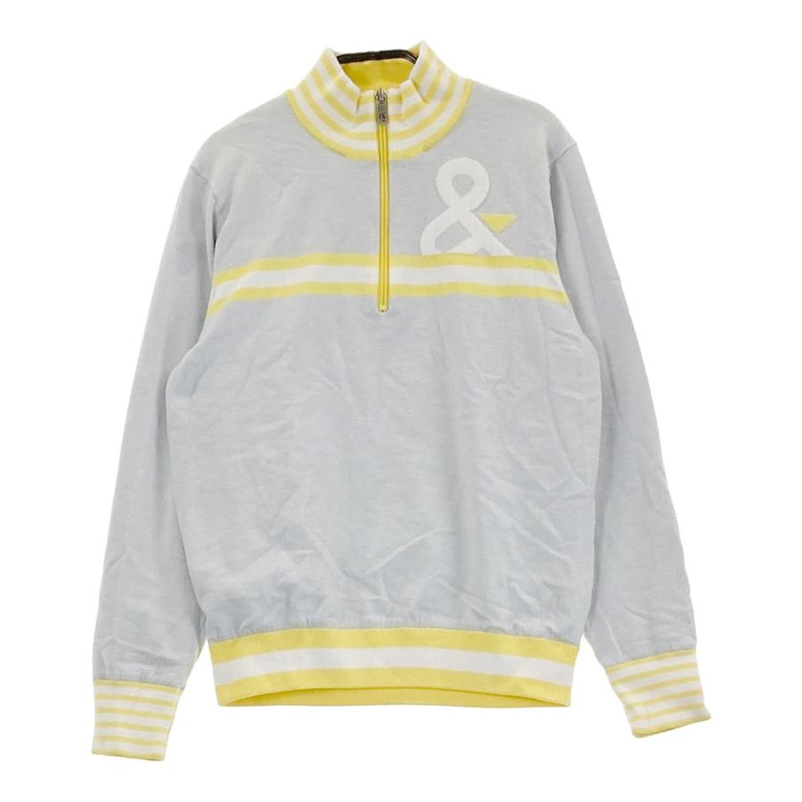 AND PER SE アンパスィ 裏地付 ハーフジップ ニットセーター グレー系