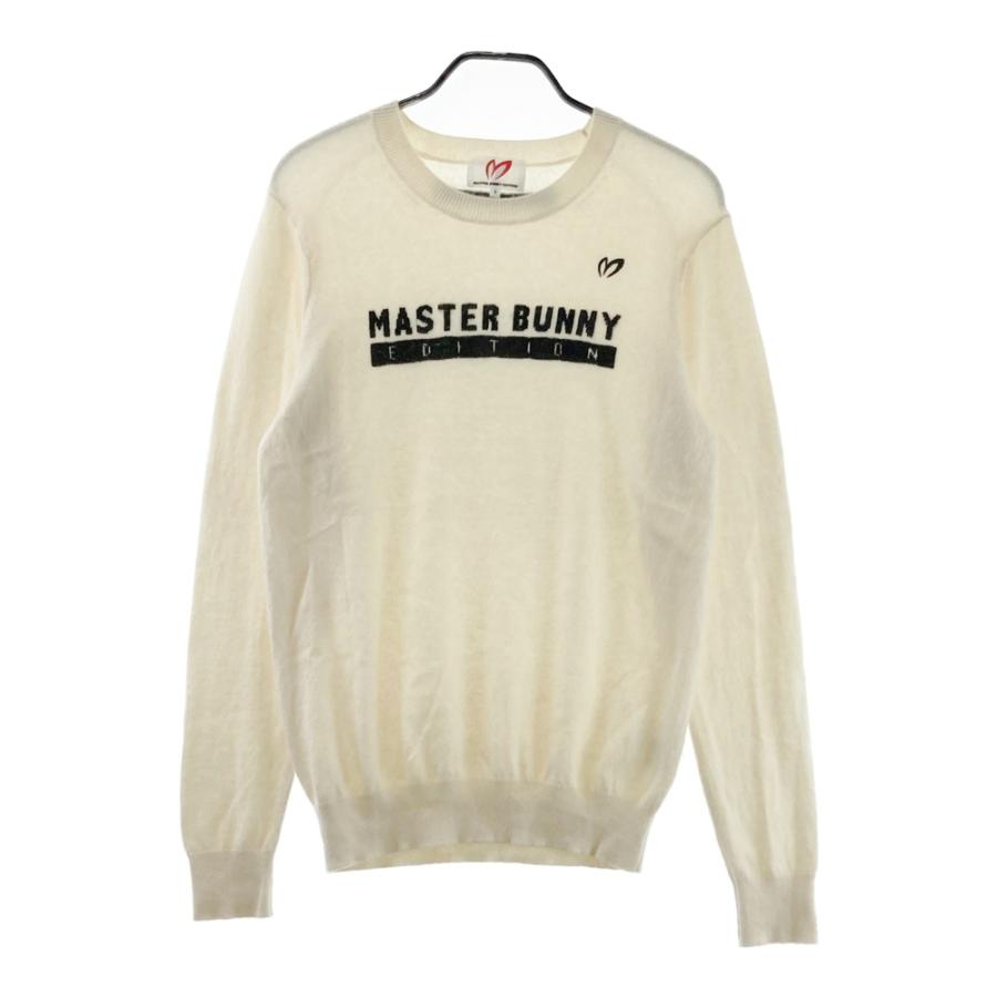 マスターバニーエディション　ゴルフニット（セーター）　ホワイト　1サイズ　ロゴ MASTER BUNNY EDITION マスターバニーエディション カシミヤ ニット